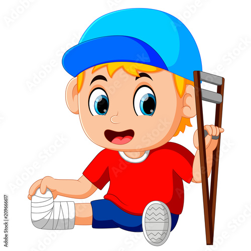 boy with broken leg