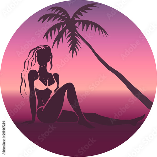 Woman chilling on seaside