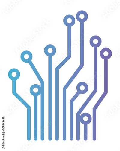 circuit electric lines icon vector illustration design