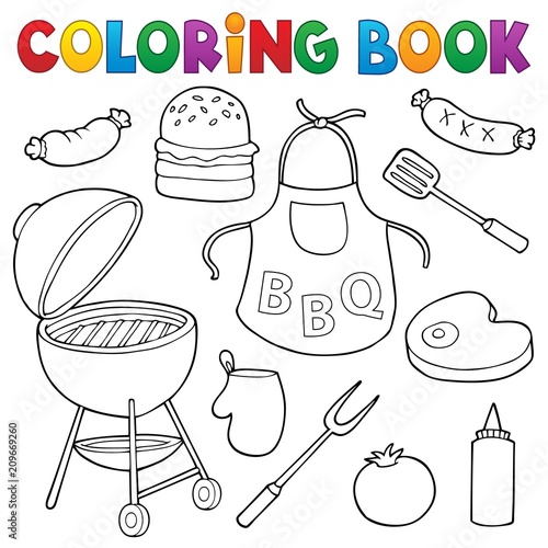 Coloring book barbeque set 1