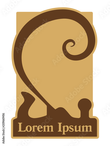 Woodwork logo template with joiner and elegant spiral shavings Woodcraft sign Workhouse equipment isolated on white2