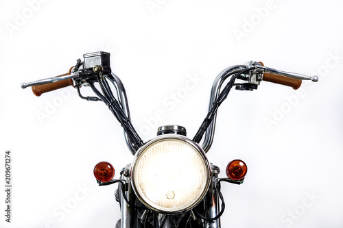 Canvastavla Close up of headlight on vintage motorcycle