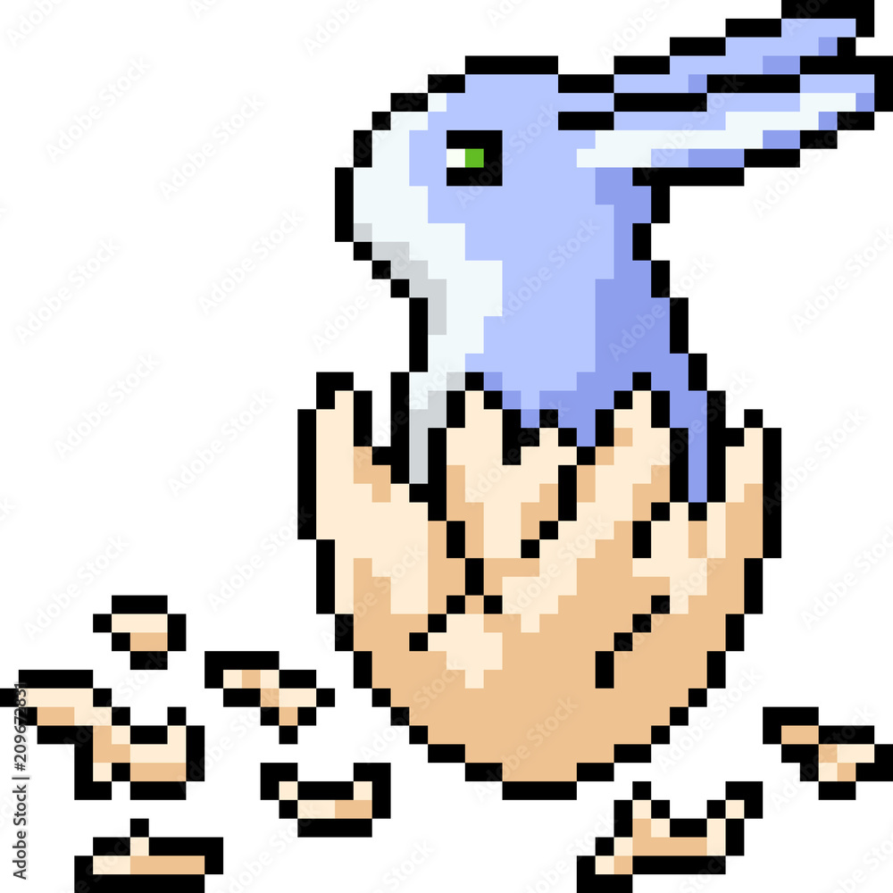 vector pixel art rabbit egg vector pixel art rabbit egg
