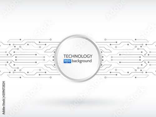 Horizontal circuit board vector background texture. High-tech technology concept