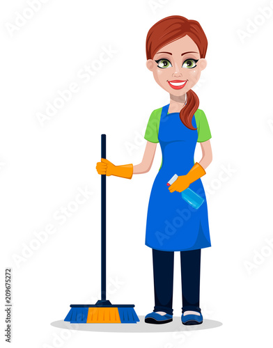Cleaning company staff in uniform