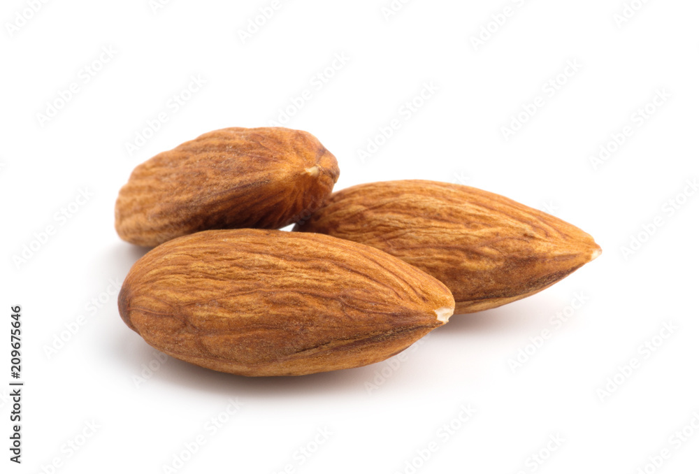 Almonds isolated on white background Almonds isolated on white background