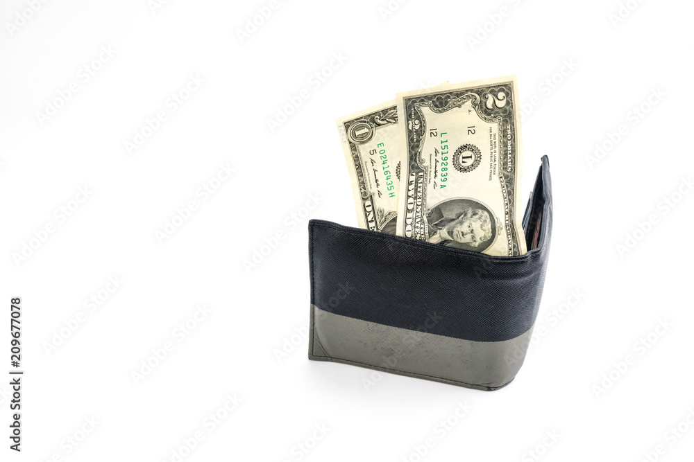 US dollar bank note in the men's wallet US dollar bank note in the men's wallet