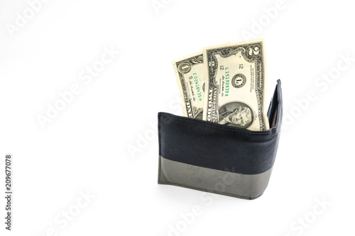US dollar bank note in the men's wallet