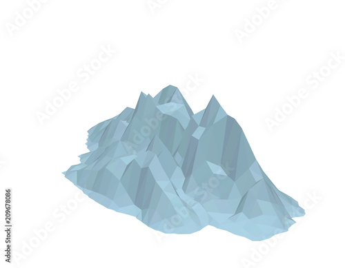 Iceberg. Isolated on white background. 3d Vector illustration.