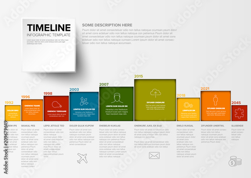 Vector Minimalist colorful timeline template