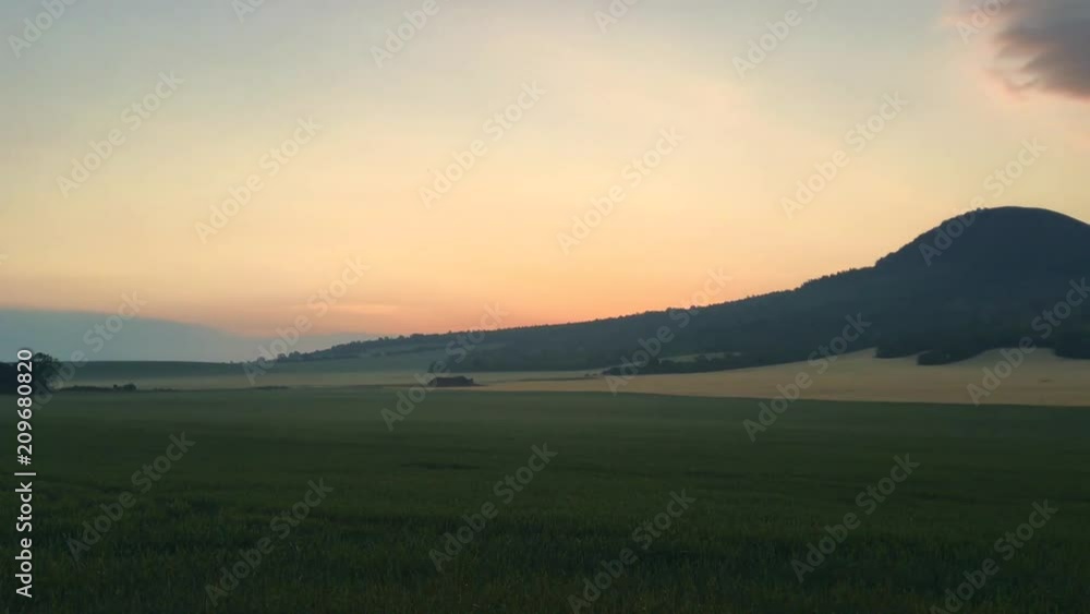 View on Oblik hill at sunrise,Central Bohemian Highlands, Czech Republic. Nature monument View on Oblik hill at sunrise,Central Bohemian Highlands, Czech Republic. Nature monument