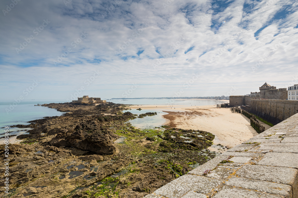 The 'Petit Be' island fort at St Malo, Brittany