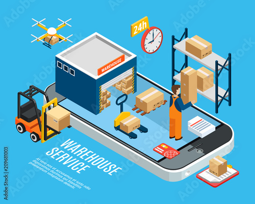Logistics Isometric Concept