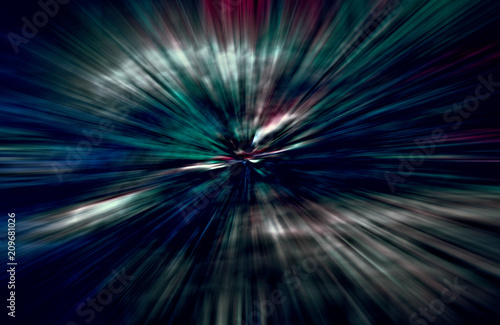 Acceleration speed motion, Light and stripes moving fast over dark background