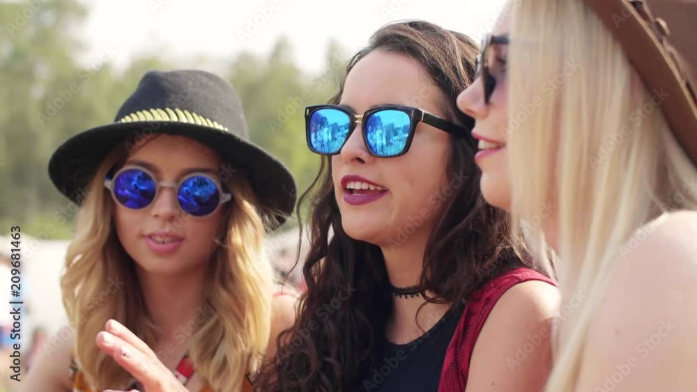 Hipster friends making a selfie at the summer festival Hipster friends making a selfie at the summer festival