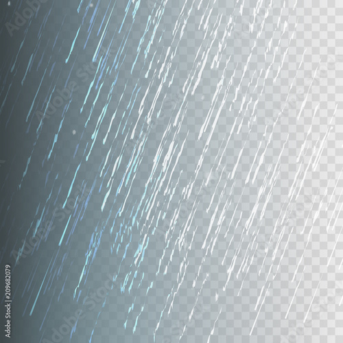Stock vector illustration rain, rainfall Isolated on a transparent background. Rainstorm, heavy rain. Rainfall, drizzle, rainy. Rainforest monsoon water drops. EPS10.