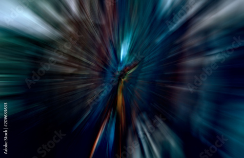 Acceleration speed motion, Light and stripes moving fast over dark background