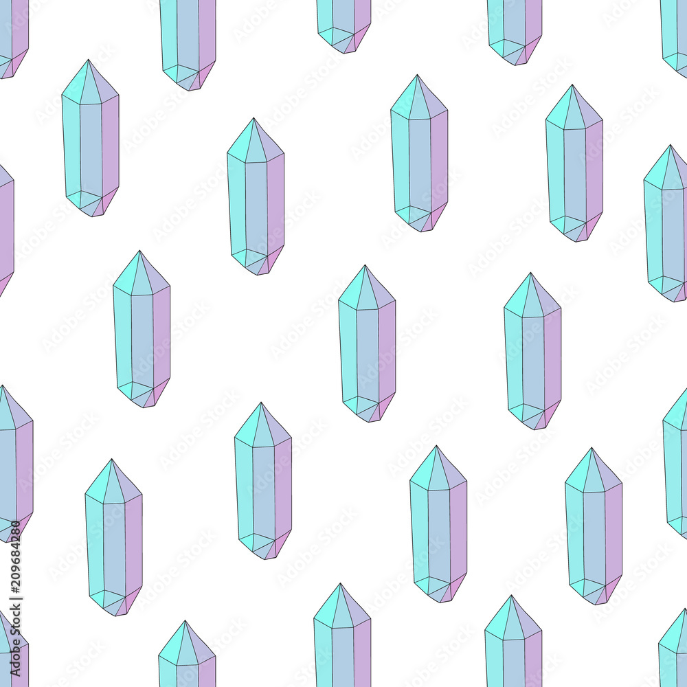 Pastel colored, hand drawn simple mineral, precious stone, crystals vector seamless pattern. Pastel colored, hand drawn simple mineral, precious stone, crystals vector seamless pattern.