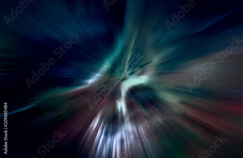 Acceleration speed motion, Light and stripes moving fast over dark background