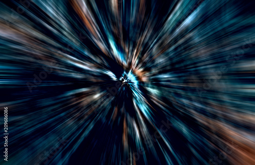 Acceleration speed motion, Light and stripes moving fast over dark background