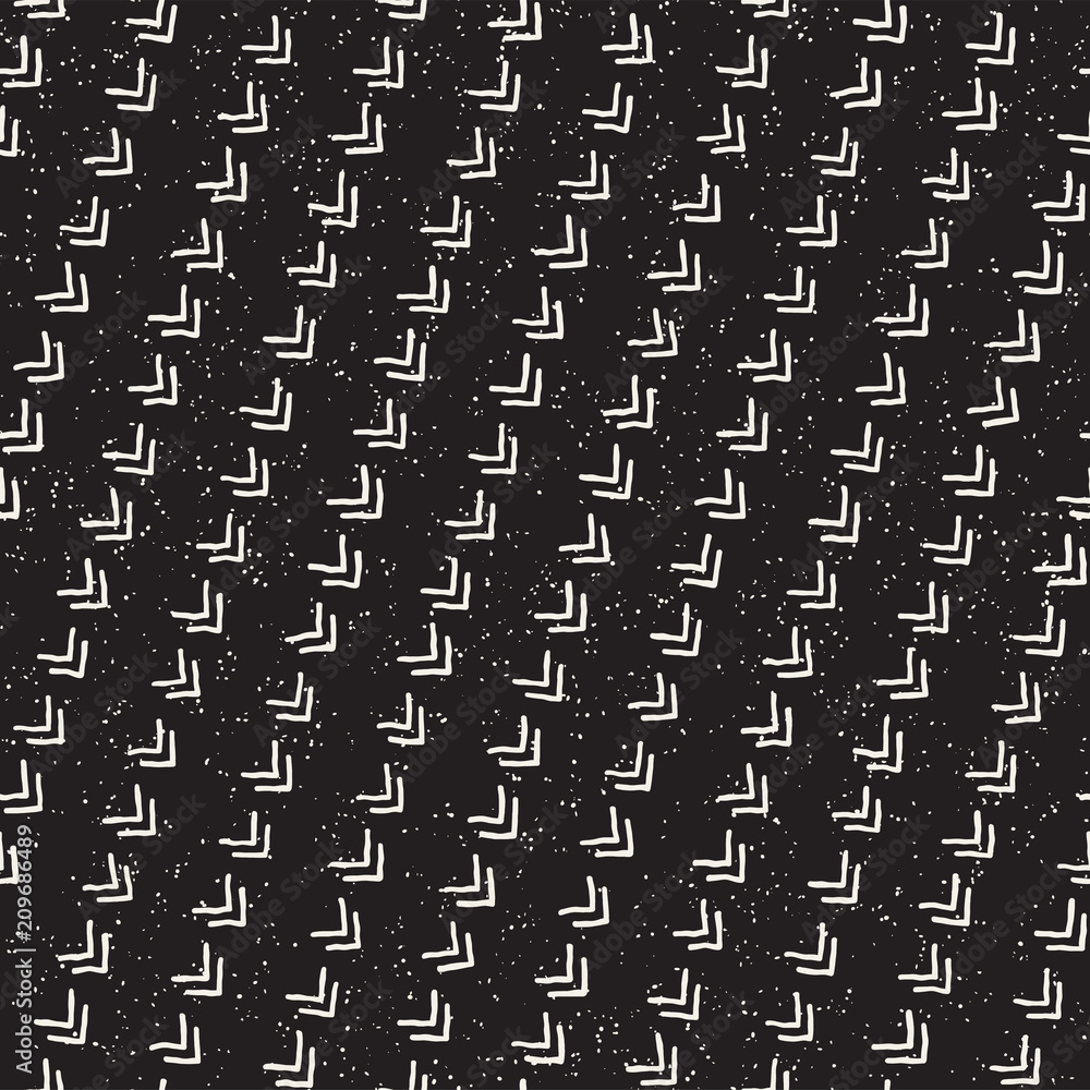 Naklejka premium Hand drawn lines seamless grungy pattern. Abstract geometric repeating texture in black and white.