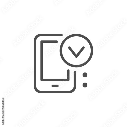 Mobile approving line icon