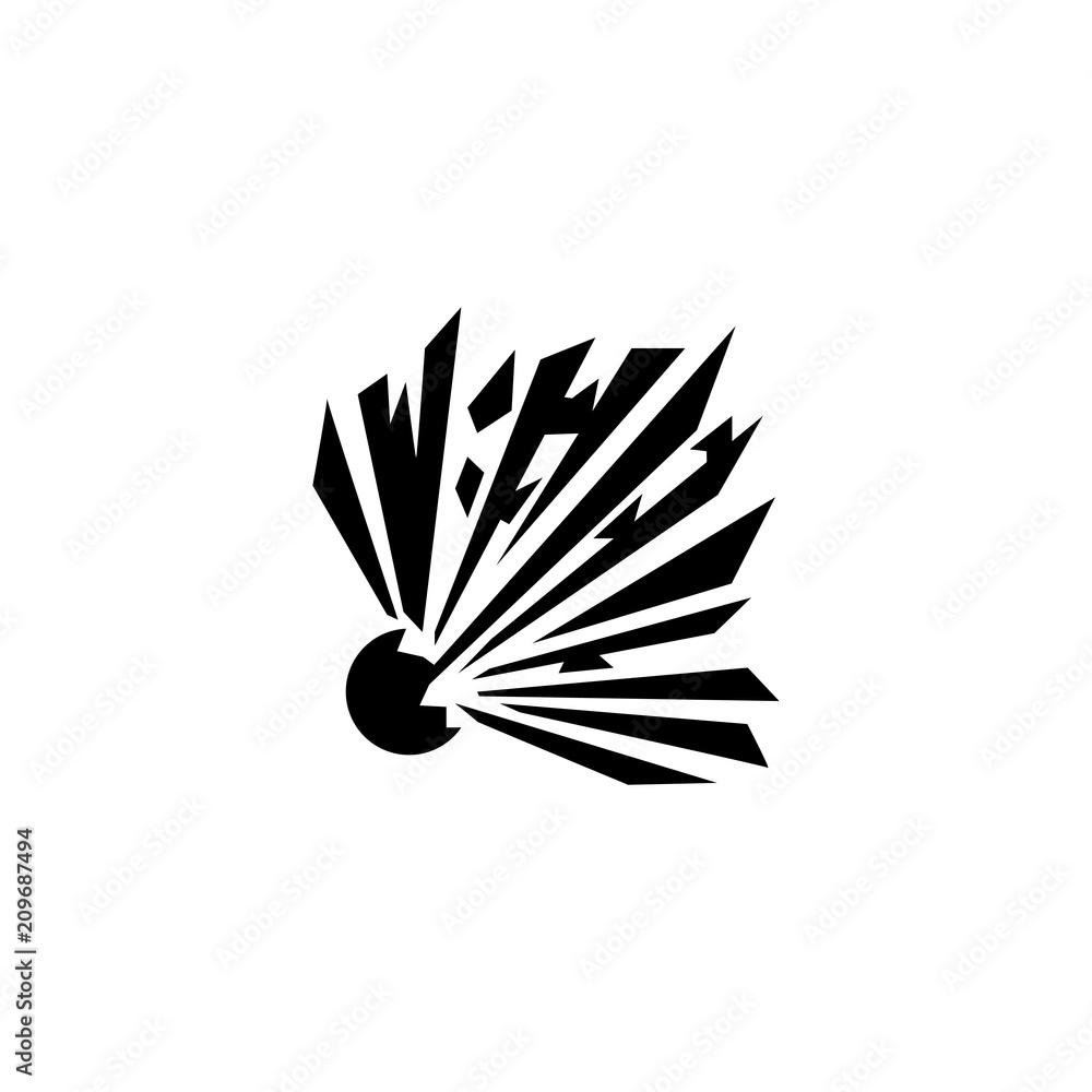 Explosion Blast Flat Vector Icon Illustration Simple Black Symbol On