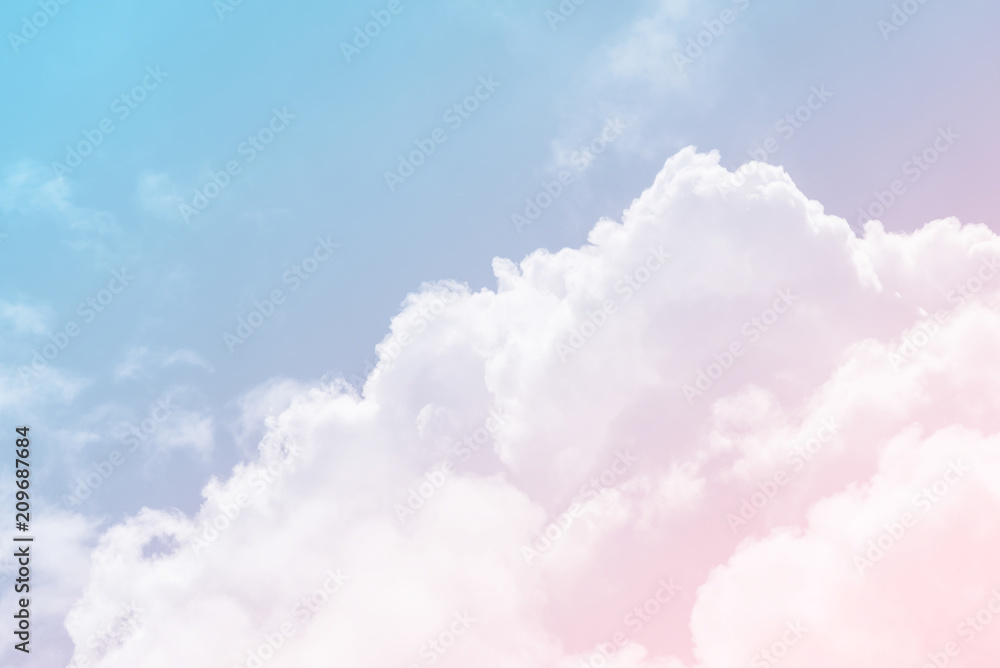 Fototapeta słońce i chmura w tle w pastelowych kolorach