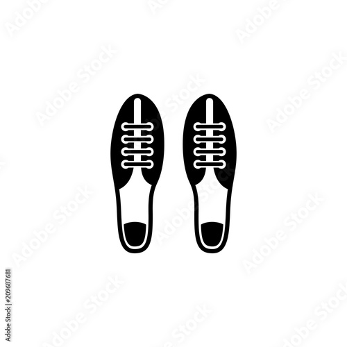 Football Soccer Boots. Flat Vector Icon illustration. Simple black symbol on white background. Football Soccer Boots sign design template for web and mobile UI element