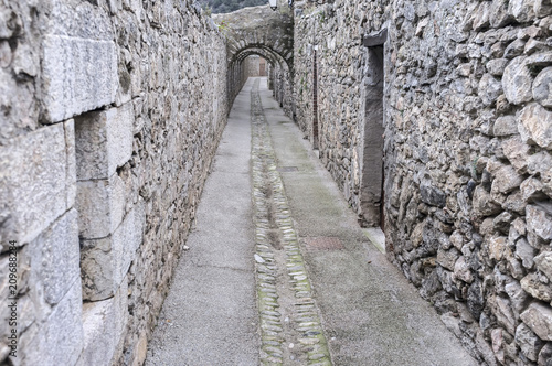  Ancient street of medieval village of Villefranche-de-Conflent  France.