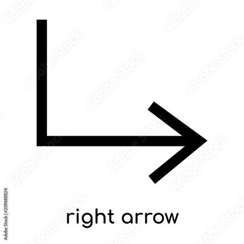 right arrow icon vector sign and symbol isolated on white background, right arrow logo concept, outline symbol, linear sign