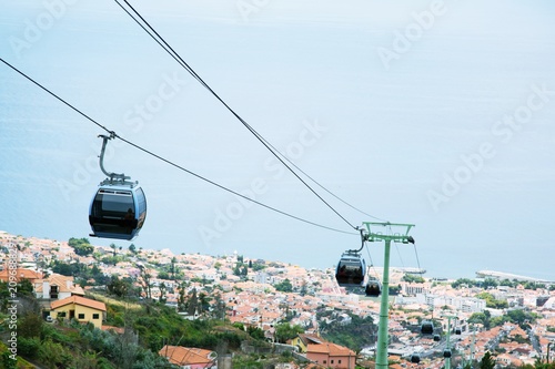 Traveling with cable car. Travel to Attractions a vacation home Bungalow, The islands are seaside atmosphere.