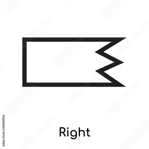 Free Download Right sign icon vector sign and symbol isolated on white background, Right sign logo concept, outline symbol, linear sign - GFXLoad