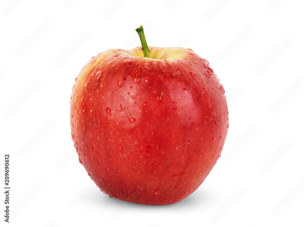 Fresh red apple isolated on white. With clipping path