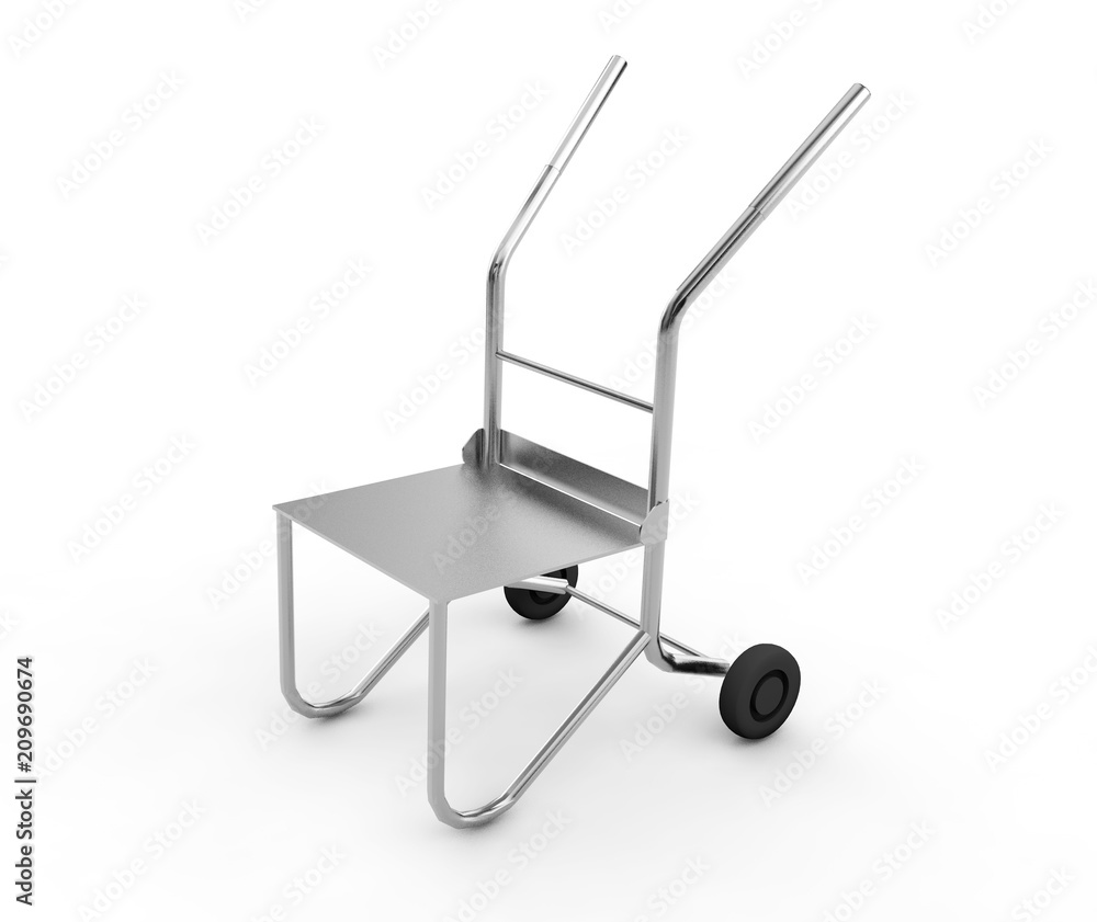 Wheelbarrow close-up on a white. 3d render Wheelbarrow close-up on a white. 3d render