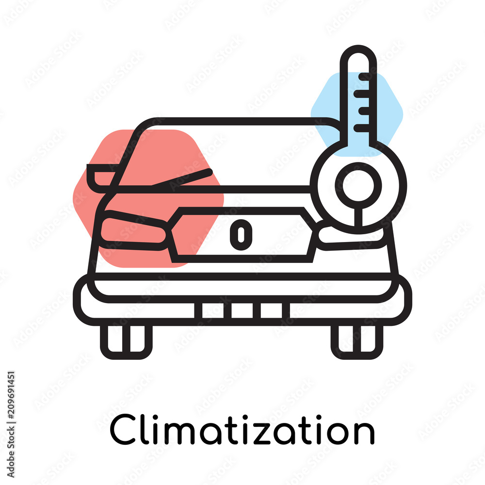 Climatization icon vector sign and symbol isolated on white background, Climatization logo concept, outline symbol, linear sign