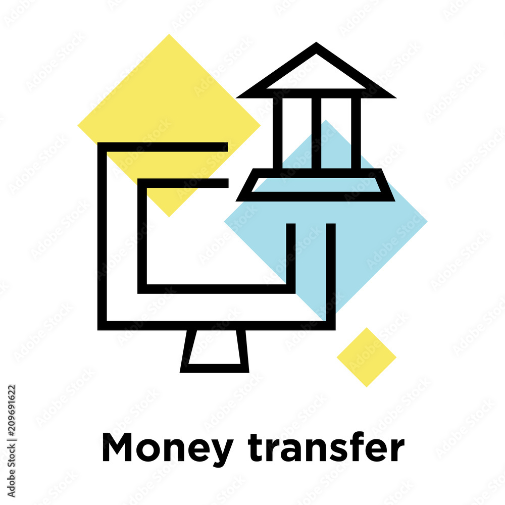 Money transfer icon vector sign and symbol isolated on white background ...
