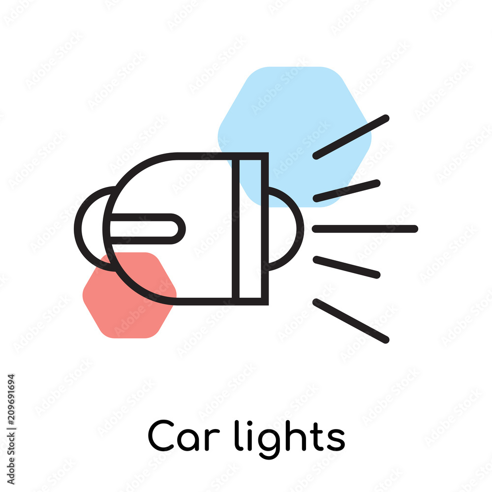 Car lights icon vector sign and symbol isolated on white background