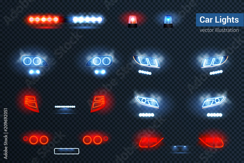 Car Lights Realistic Set