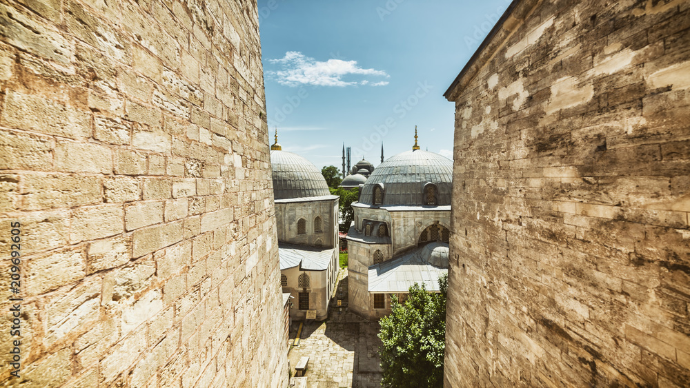 View of Sultan Ahmet Mosque From Hagia Sophia Windows, Istanbul, Turkey