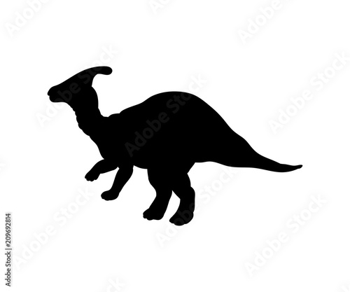 Silhouette Parasaurolophus dinosaur jurassic prehistoric animal