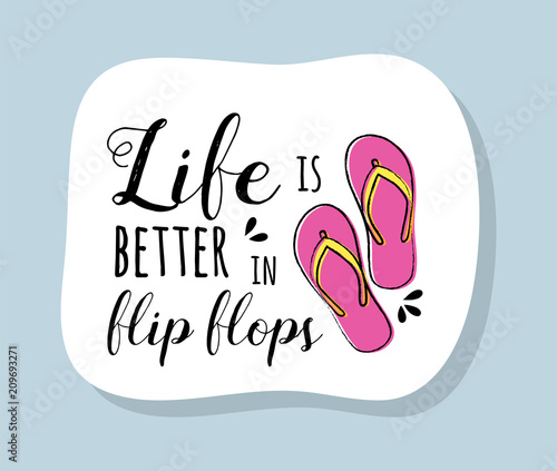 Cute summer icon with funny text. Vector.