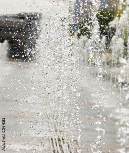 small water fountains as background