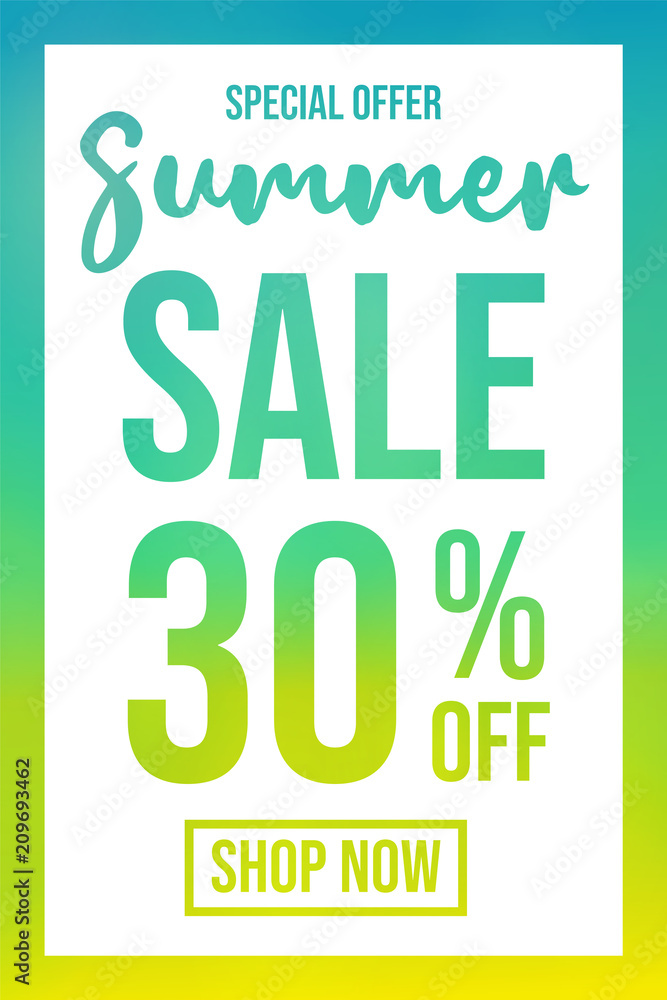 Naklejka premium Multicoloured poster for Summer Sale. Vector.