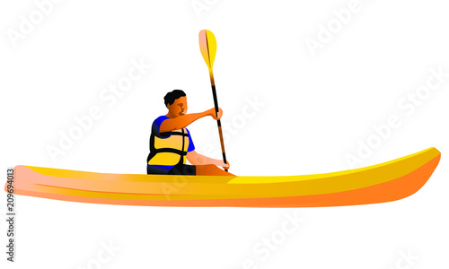 Long kayak isolated