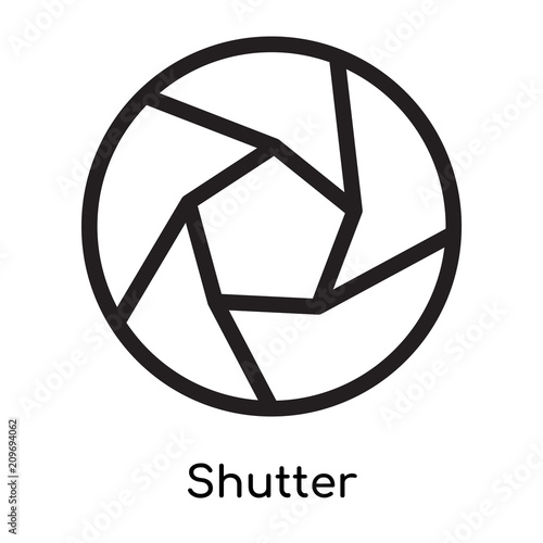 Shutter icon vector sign and symbol isolated on white background, Shutter logo concept, outline symbol, linear sign
