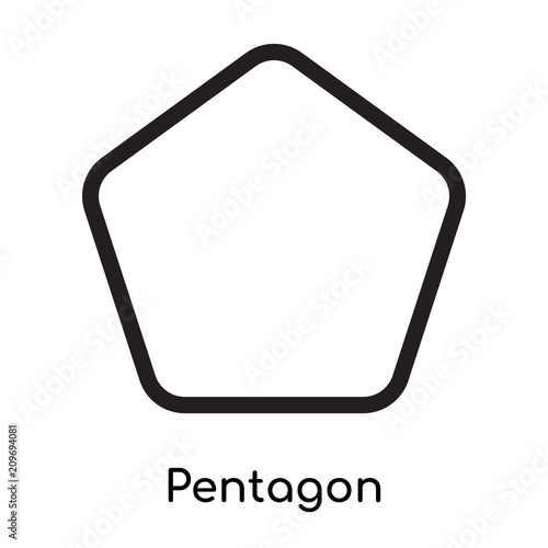 Pentagon icon vector sign and symbol isolated on white background, Pentagon logo concept, outline symbol, linear sign