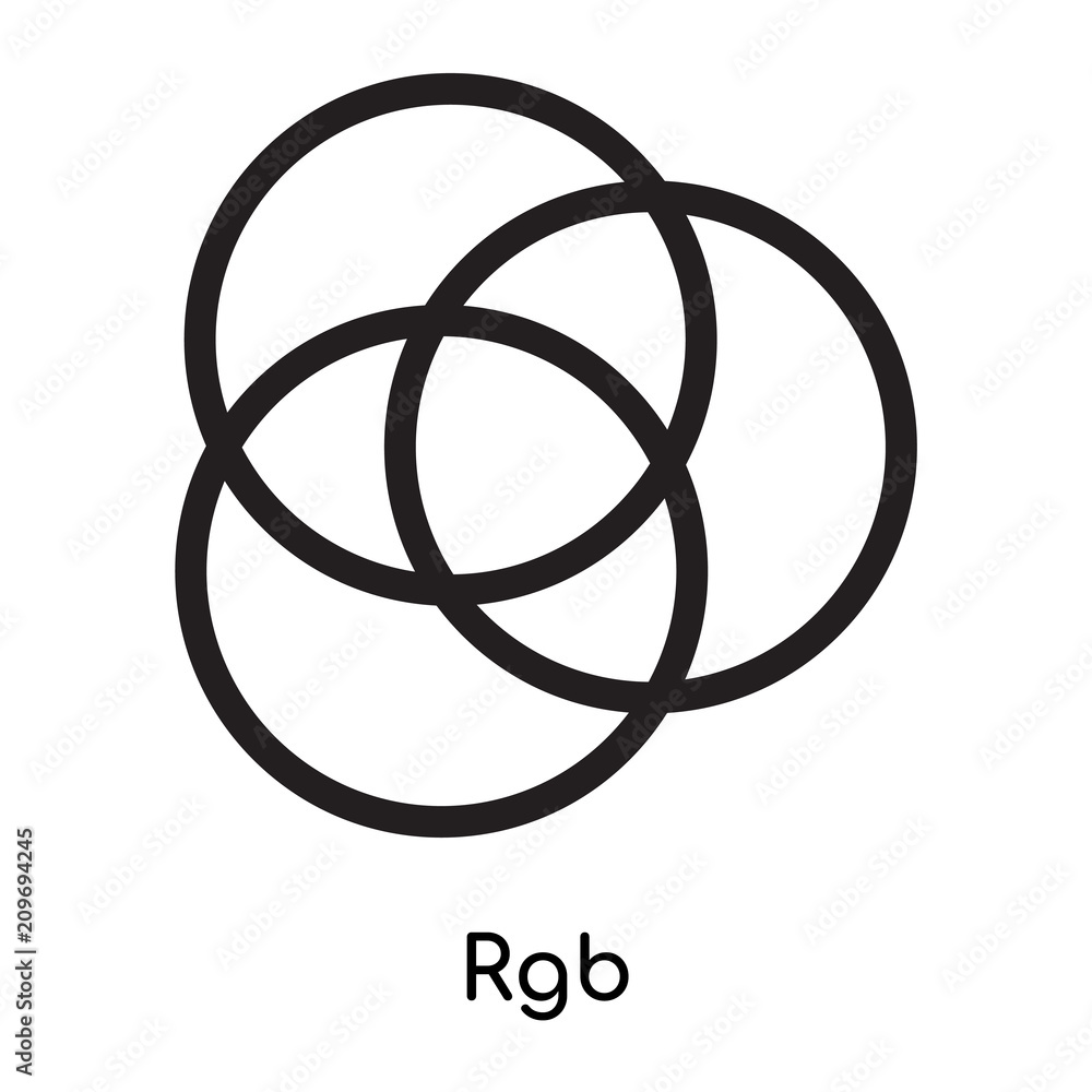 Rgb icon vector sign and symbol isolated on white background, Rgb logo concept, outline symbol, linear sign Rgb icon vector sign and symbol isolated on white background, Rgb logo concept, outline symbol, linear sign
