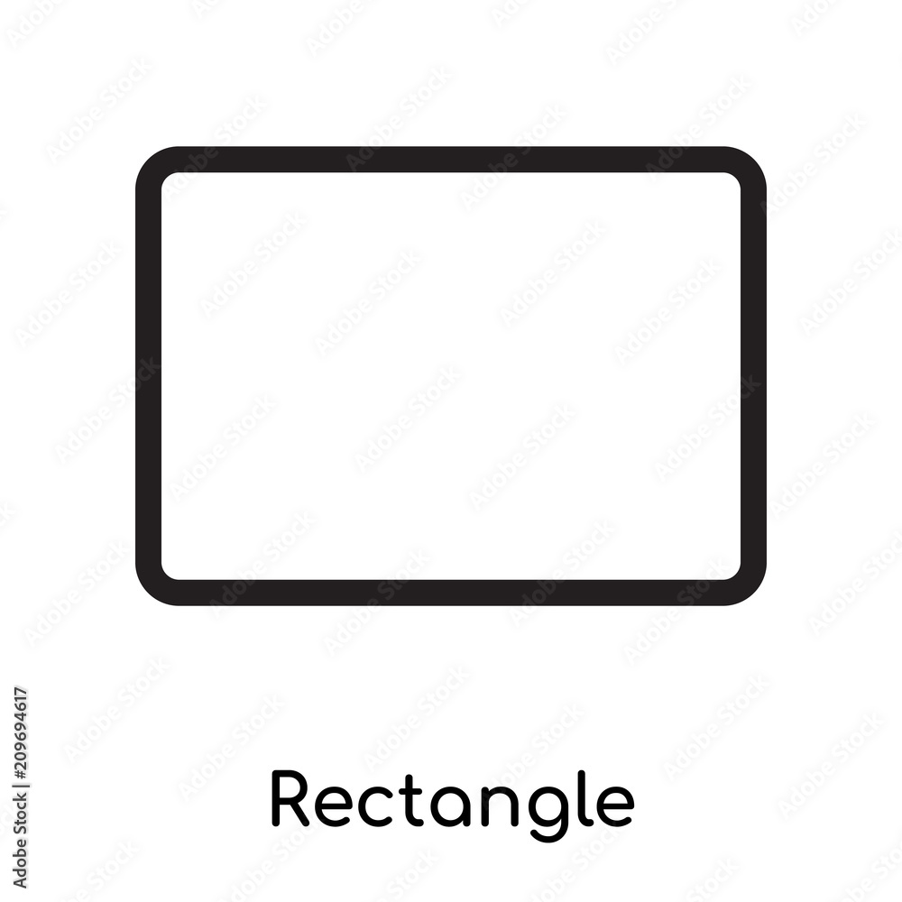 Rectangle icon vector sign and symbol isolated on white background, Rectangle logo concept, outline symbol, linear sign Rectangle icon vector sign and symbol isolated on white background, Rectangle logo concept, outline symbol, linear sign