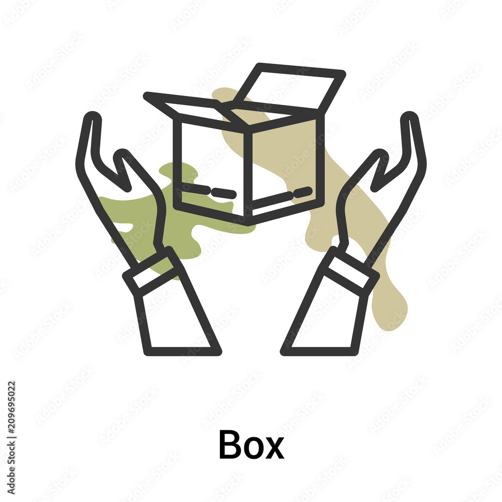 Box icon vector sign and symbol isolated on white background, Box logo concept, outline symbol, linear sign Box icon vector sign and symbol isolated on white background, Box logo concept, outline symbol, linear sign